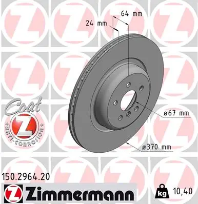 Brzdový kotouč ZIMMERMANN 150.2964.20 Omezená Nabídka